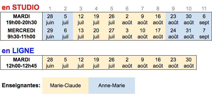 horaire été 2022