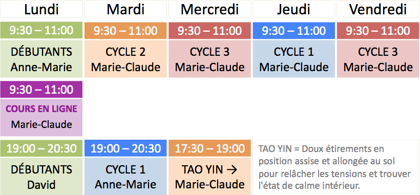 horaire printemps 2023